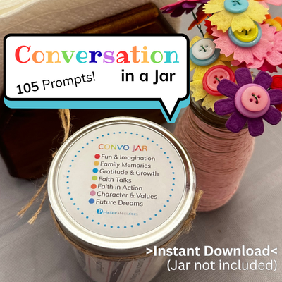 Printable Family Conversation Starters (105 Cards) | Conversation in a Jar | Faith-Based PDF Download